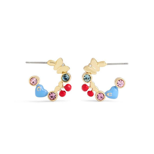 Faux Stone Signature Charm Huggie Earrings