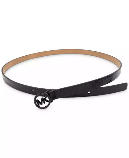 Logo Charm Skinny Belt