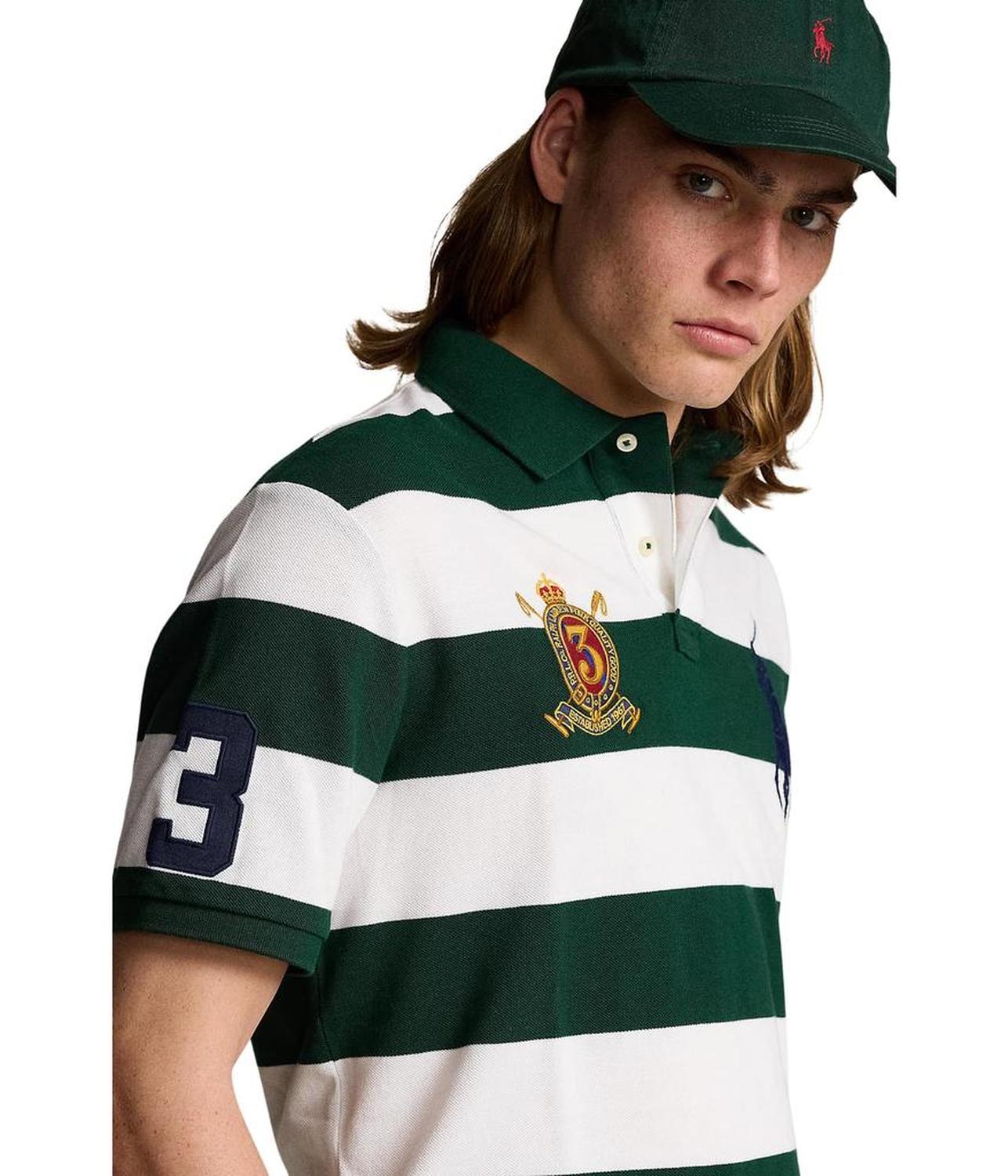 Custom Slim Fit Big Pony Crest Mesh Polo