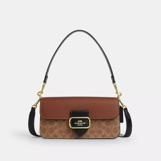 Morgan Shoulder Bag In Colorblock Signature Canvas