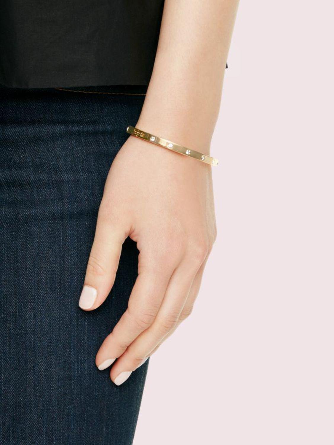 Set in Stone Hinged Silver Bangle
