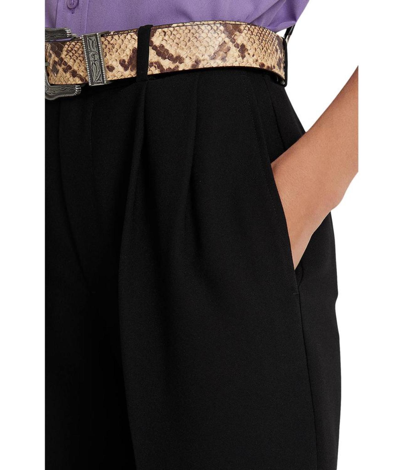 Petite Pleated Sablé Crepe Pants