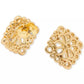 Gold-Tone Spade Flower Lace Stud Earrings