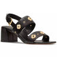 Women's Spade Flower Studded Block Heel Sandals