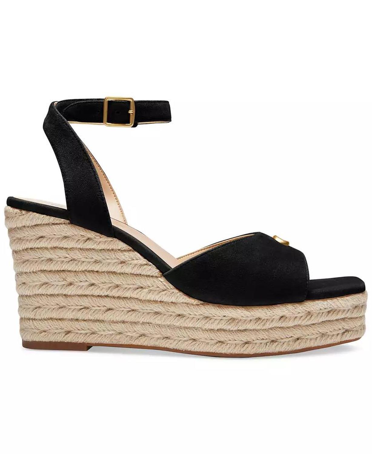 Women's Suede Espadrille Wedge Sandals