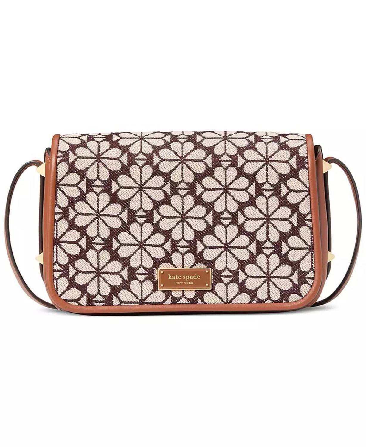 Spade Flower Jacquard Flap Crossbody