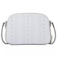 Serena Pointelle Double-Zip Dome Leather Crossbody