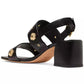 Women's Spade Flower Studded Block Heel Sandals