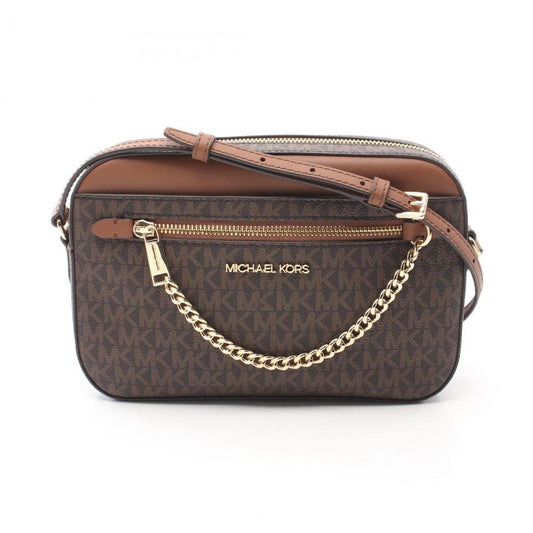 Coated Canvas Leather Shoulder Bag (Pre-Owned)
