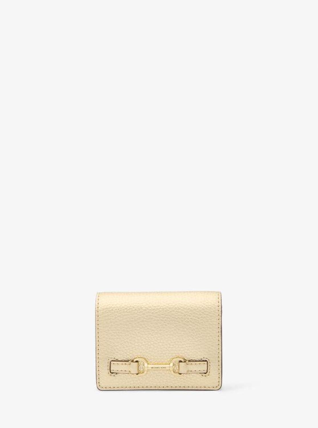 Carson Small Metallic Pebbled Leather Wallet