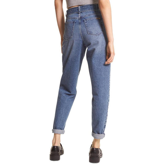 Womens High Rise Tie-Waist Straight Leg Jeans