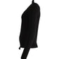 Cutout Long Sleeve Top in Black Wool
