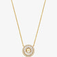 Precious Metal-Plated Sterling Silver Pavé Halo Necklace