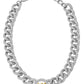 Two Tone Pavé Logo Chain Necklace