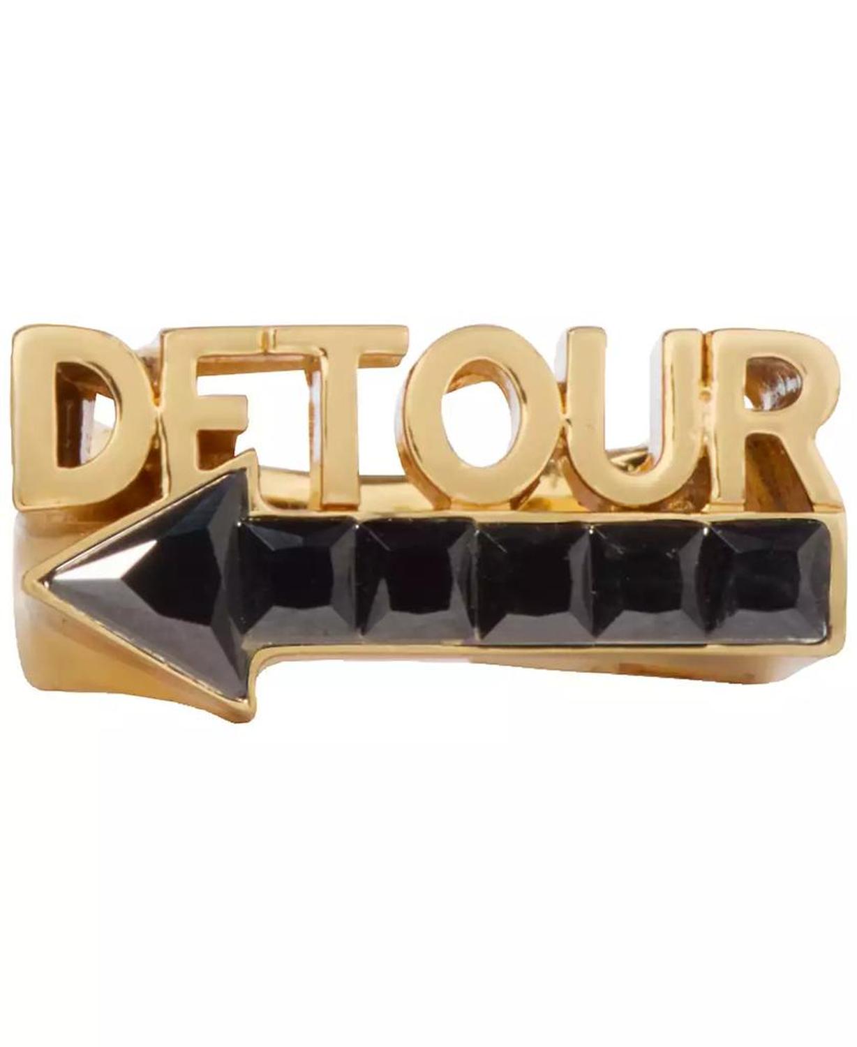 Gold-Tone Jet Cubic Zirconia Detour Statement Ring