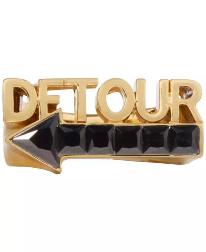 Gold-Tone Jet Cubic Zirconia Detour Statement Ring