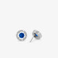 Precious Metal-Plated Brass Cubic Zirconia Halo Earrings