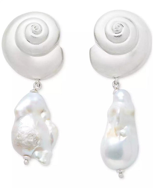 Shell & Freshwater Pearl Drop Earrings