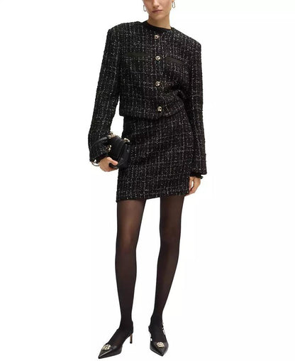 Women's Sparkle-Effect Tweed Mini Skirt
