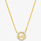 Fulton Precious-Metal Plated Sterling Silver Pavé Logo Charm Necklace