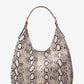 Nolita Large Snake Embossed Leather Hobo Shoulder Bag