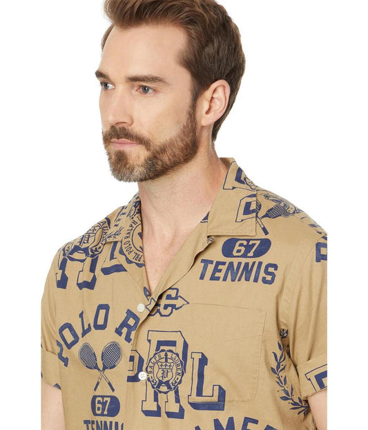 Classic Fit Cotton-Linen Camp Shirt