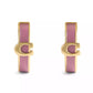 Pink Signature C Enamel Huggie Earrings