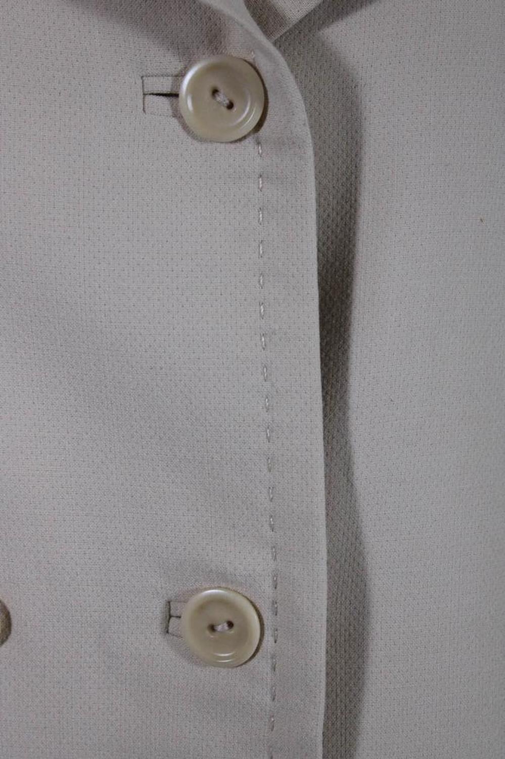 Womens Collared Double Breast Buttoned Long Sleeve Jacket Beige
