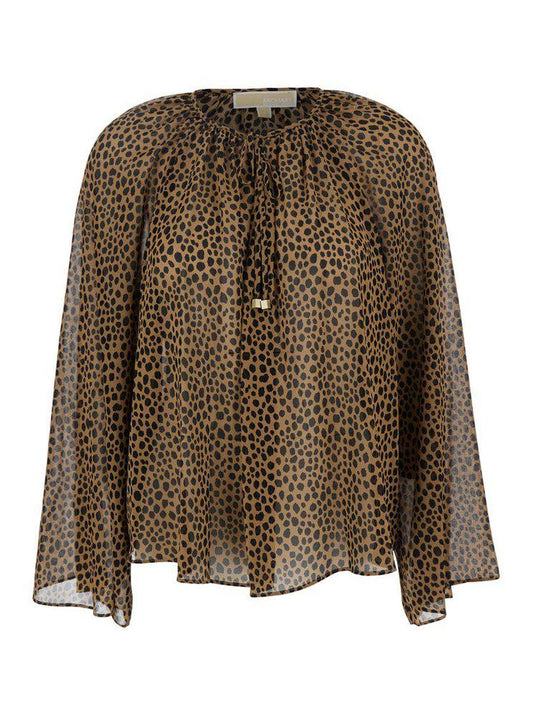 Michael Michael Kors All-Over Leopard Printed Crewneck Top