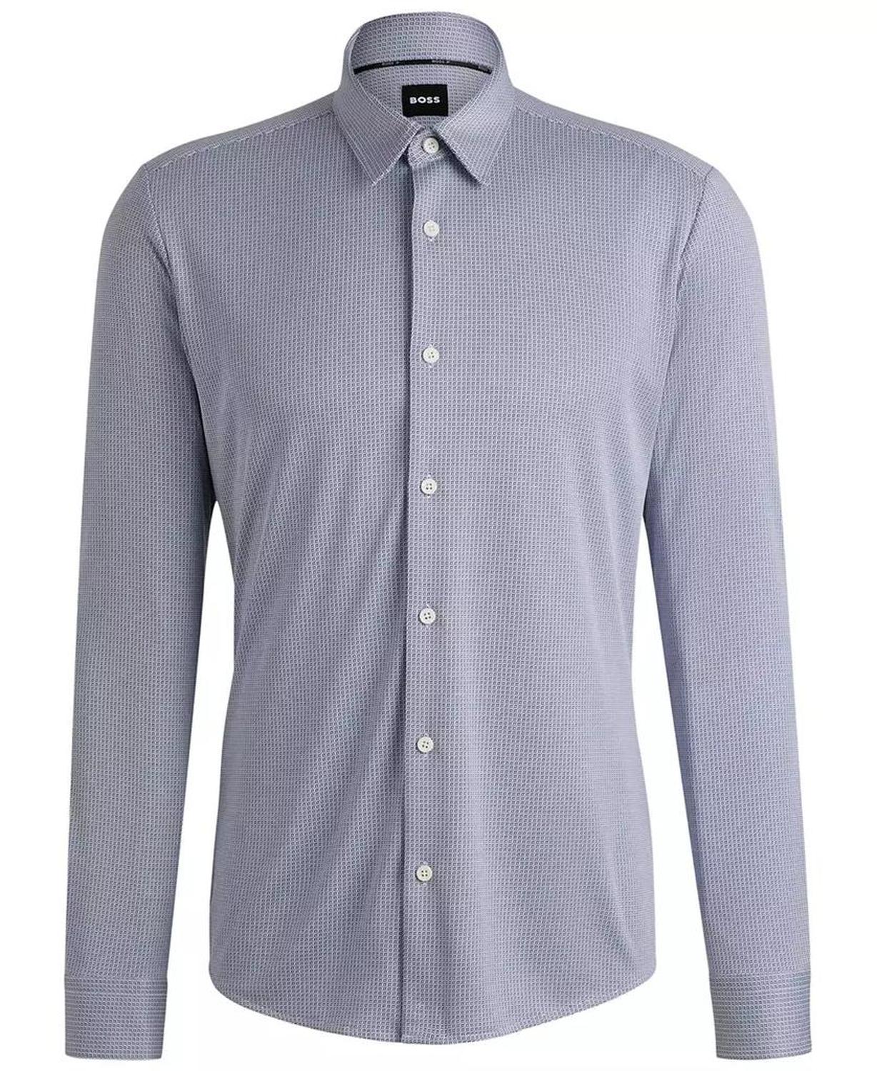 Men's Patterned Performance Slim-Fit Dress Shirt