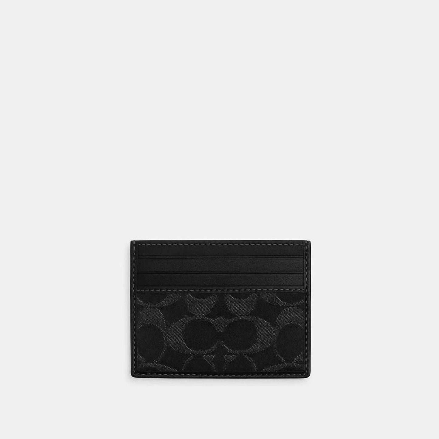 Slim Id Card Case In Signature Denim