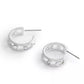 Faux Stone Signature C Open Hoop Earrings