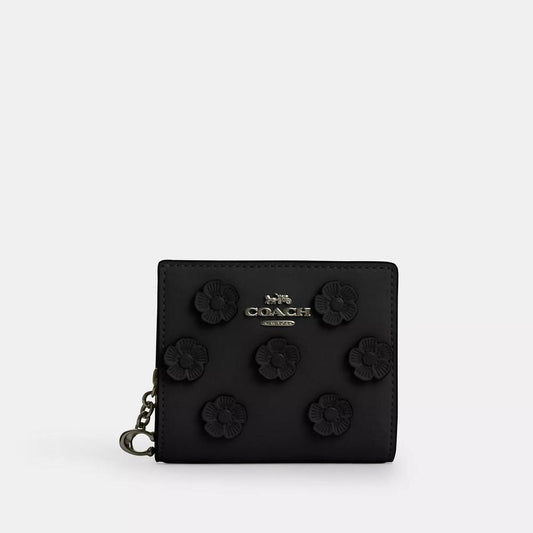 Snap Wallet With Floral Applique