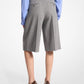 Stretch Wool Flannel Pleated Shorts