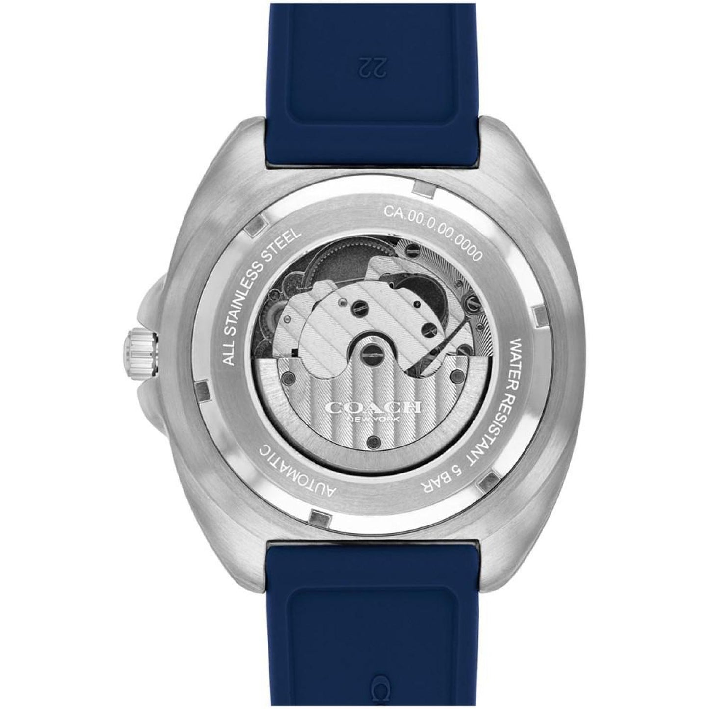 Men's Charter Automatic Blue Silicone Watch 44mm