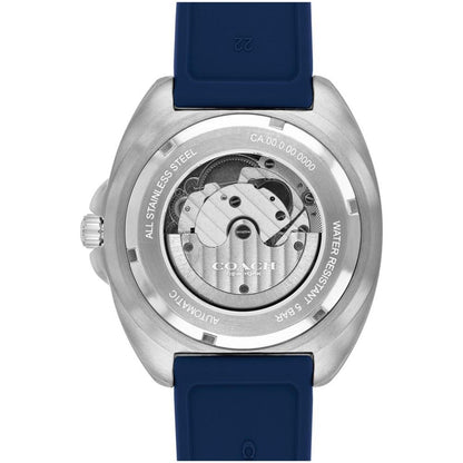 Men's Charter Automatic Blue Silicone Watch 44mm