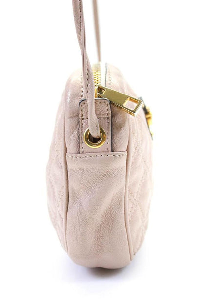 Marc Jacobs Women's Quilted Gold Hardware Crossbody Handbag Nude