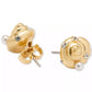 Gold-Tone Pavé & Imitation Pearl Shell Stud Earrings