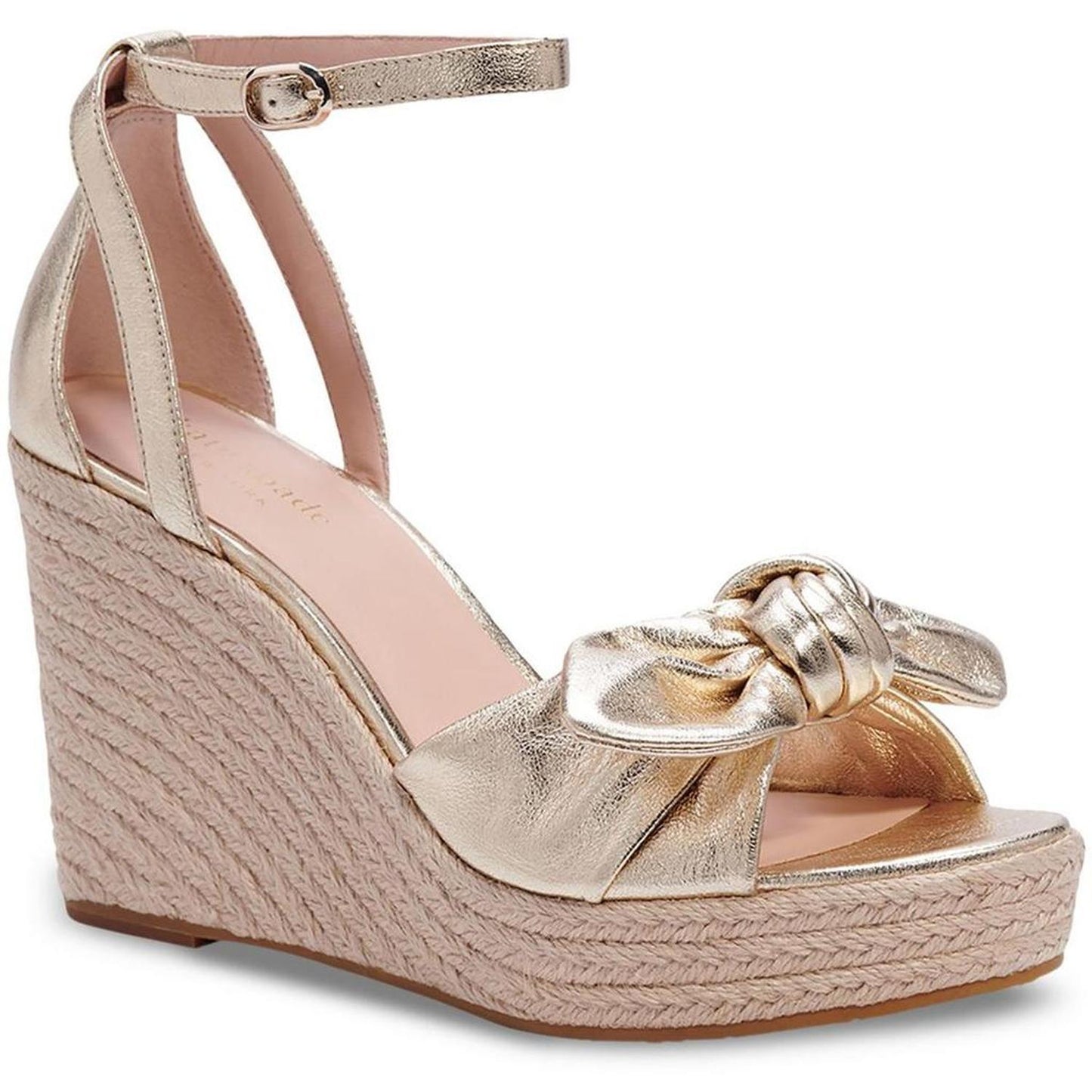 Tianna Womens Knot-Front Ankle Strap Wedge Sandals
