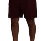 Dolce & Gabbana Elegant Maroon Cotton Blend Shorts