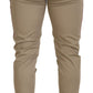 Dolce & Gabbana Two-Tone White & Brown Chic Cotton Pants