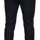 Dolce & Gabbana Elegant Black Striped Wool Blend Trousers