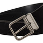 Dolce & Gabbana Elegant Black Leather Grosgrain Belt