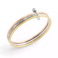 Faux Stone Signature Safety Pin Bangle Set