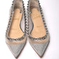 Christian Louboutin Silver Flat Point Toe Shoe