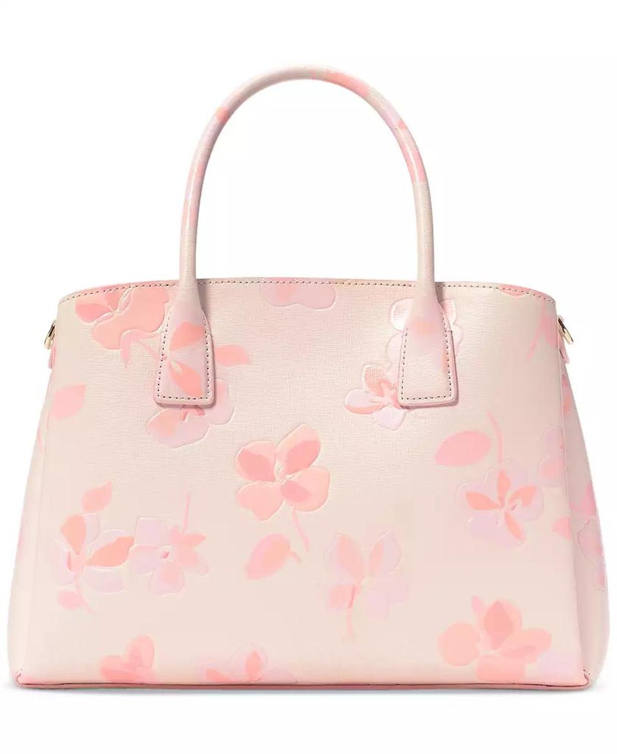 Serena Spring Pansies Leather Satchel