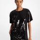Sequined Jersey Oversized T-Shirt