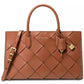 Scarlett Medium Woven Leather East West Satchel