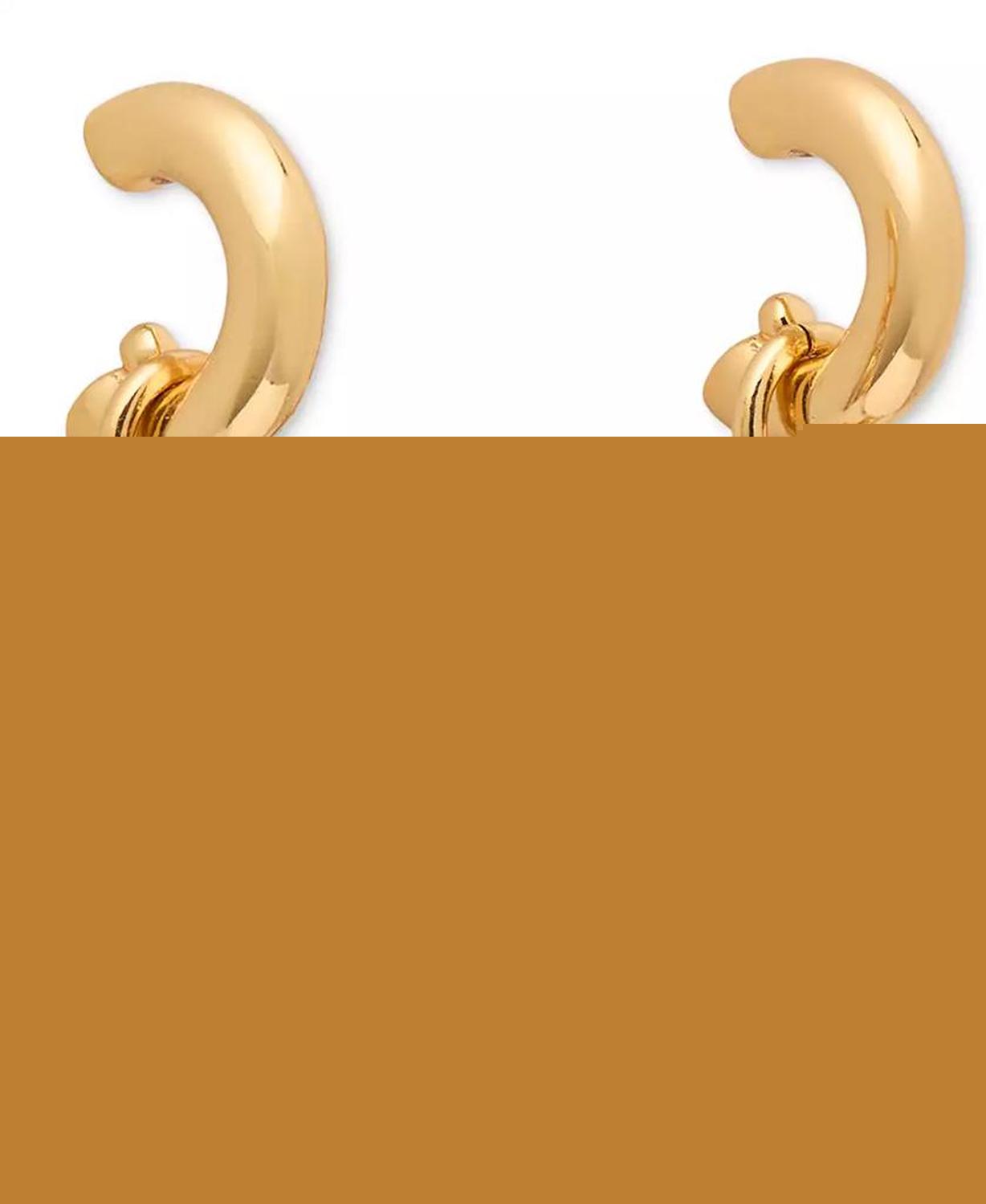 Two-Tone Crystal Pop Tab Charm Hoop Earrings