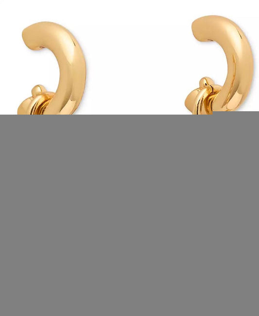 Two-Tone Crystal Pop Tab Charm Hoop Earrings